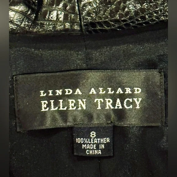 ELEN TRACY Vintage Embossed Leather Jacket - Picture 5 of 6